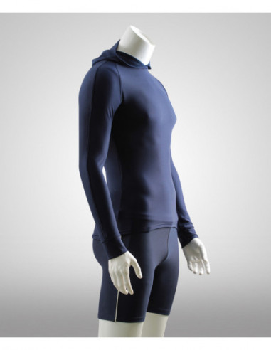 Langarm Thermo Cappuccio Navy Herren